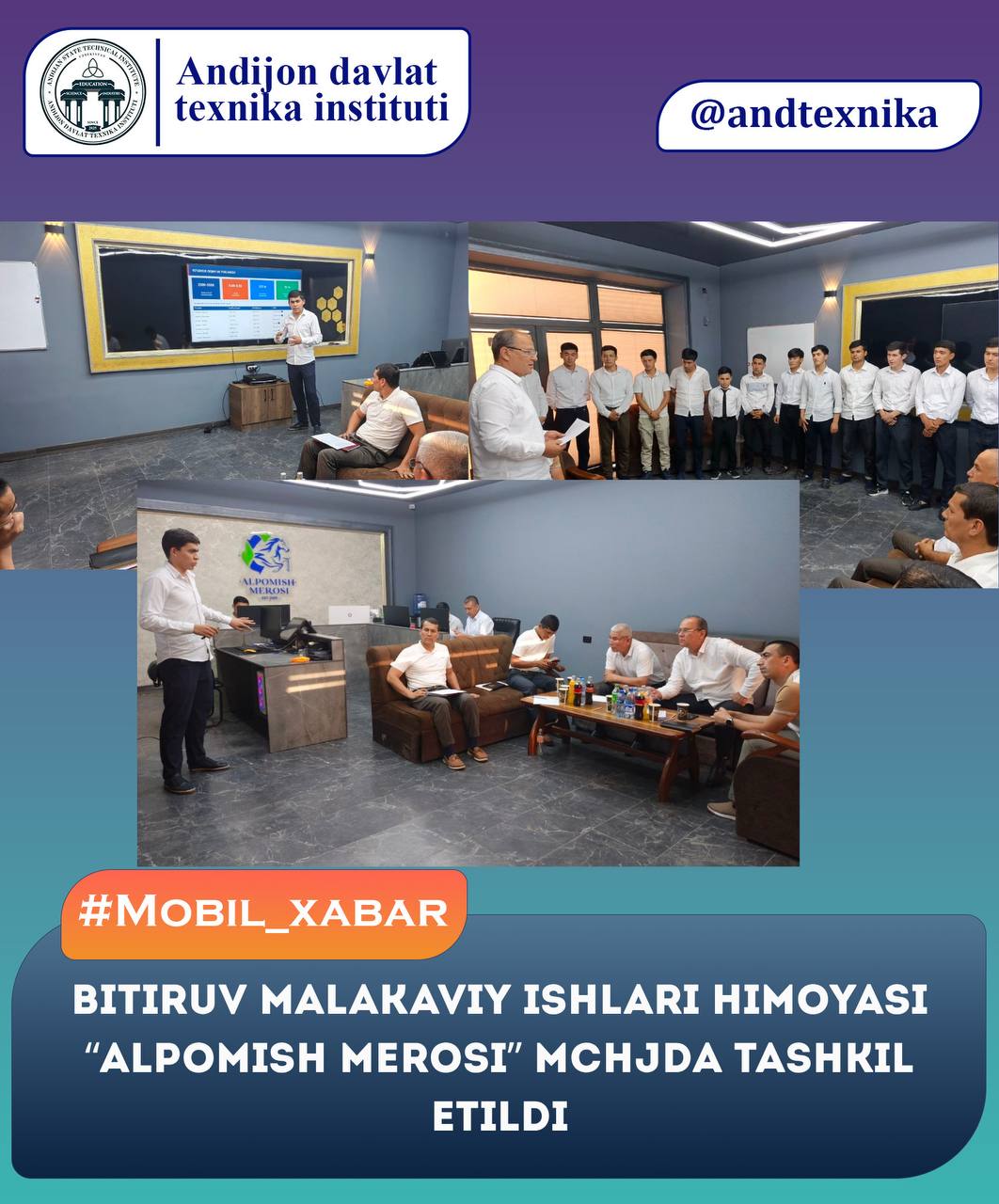 Bitiruv malakaviy ishlari himoyasi “Alpomish merosi” MChJda tashkil etildi